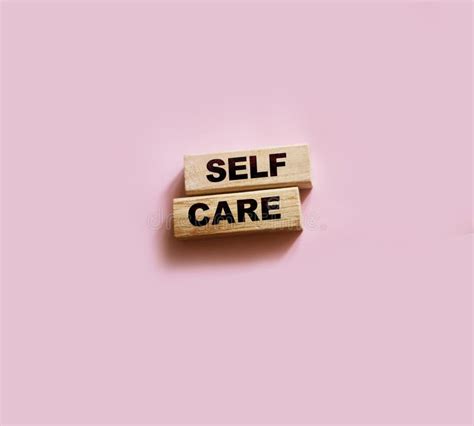 Self Care Words On Wooden Blocks Self Treatment Concept Pink