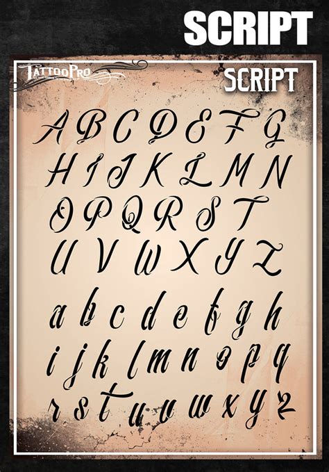 Script Font Tattoo Pro Stencils
