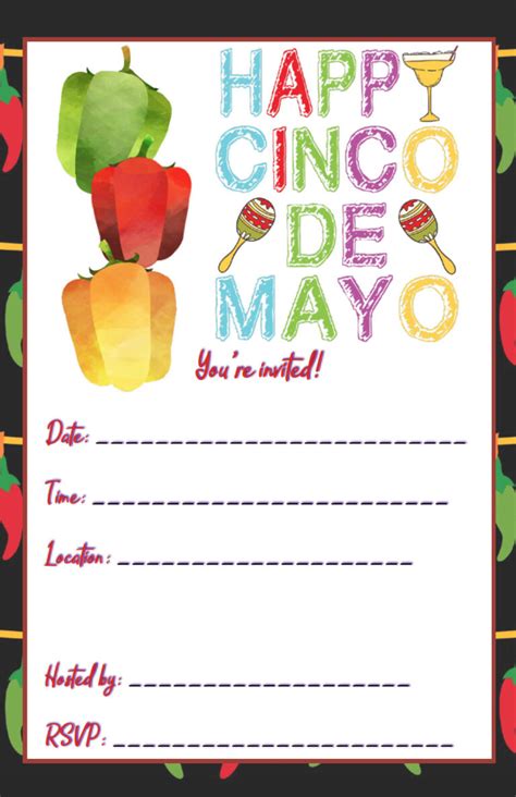 Free Printable Cinco De Mayo Invitations 3 Designs