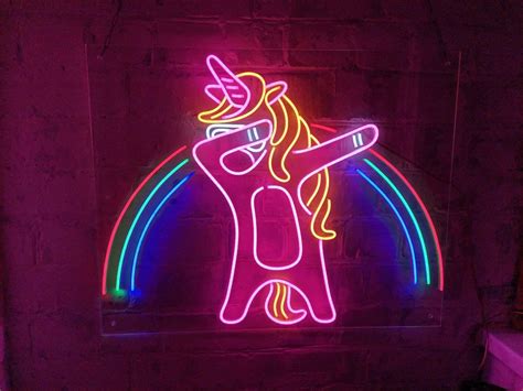 Unicorn Neon Sign Rainbow Neon Light Sign Led Neon Sign Etsy