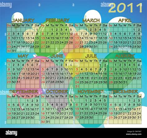 Calendar 2011 Stock Vector Images Alamy