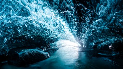 Wallpaper Blue Nature Watercourse Freezing Ice Cave Phenomenon