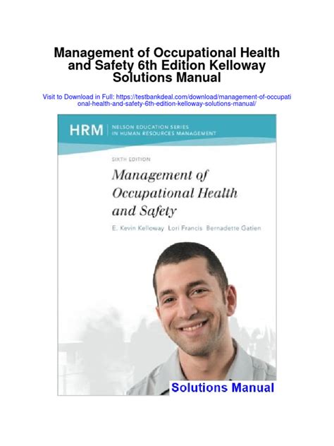 Management Of Occupational Health And Safety 6th Edition Kelloway