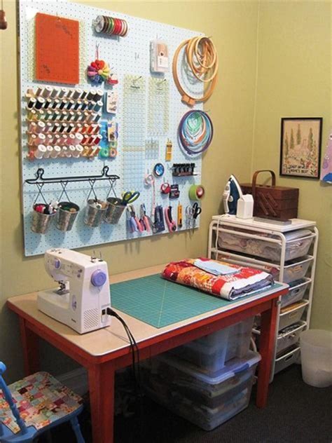 I love the vintage touches in this room! 50 Most Popular Small Craft and Sewing Room Design Ideas ...