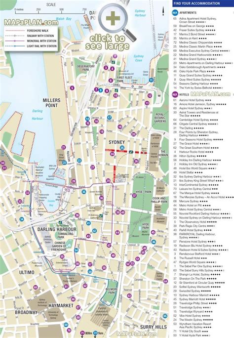 Sydney Maps Top Tourist Attractions Free Printable City Street Map