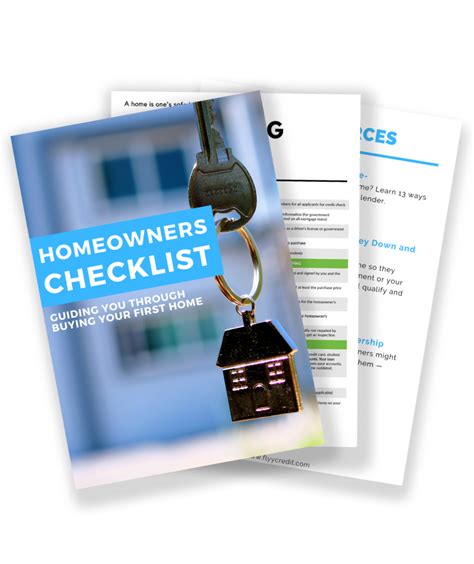 Homeowners Checklist Flyy Credit