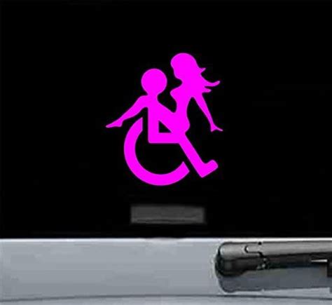 Js Artworks Wheelchair Sex Vinyl Decal Sticker Hot Pink