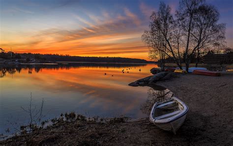 830844 4k Sweden Sunrises And Sunsets Lake Clouds Sun Rare