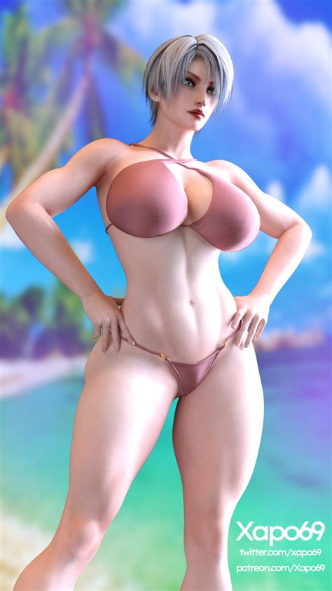 Rule 34 3d Ass Athletic Bandai Namco Beach Beach Background Big Ass Big Breasts Bikini Breasts