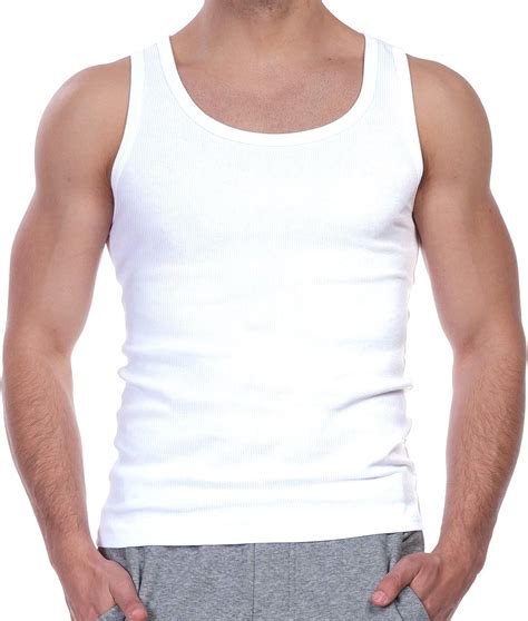 American Casual Tank Tops For Men White Ribbed Compression Undershirt Men S A Shirts Muscle