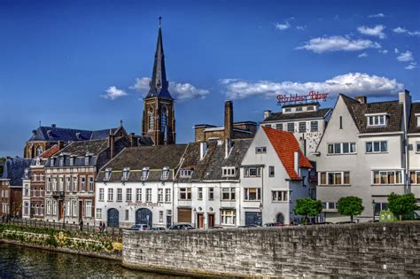 Netherlands Houses Sky Street Maastricht Cities Wallpapers Hd