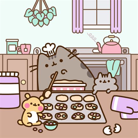 An Image Of A Cartoon Kitchen Scene With Donuts