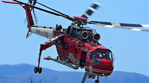 Sikorsky S64f Sky Crane Helicopter Firefighting In Laquila Vigili