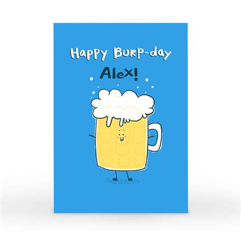 Buy Personalised Hew Ma Birthday Card Happy Burp Day For Gbp 229