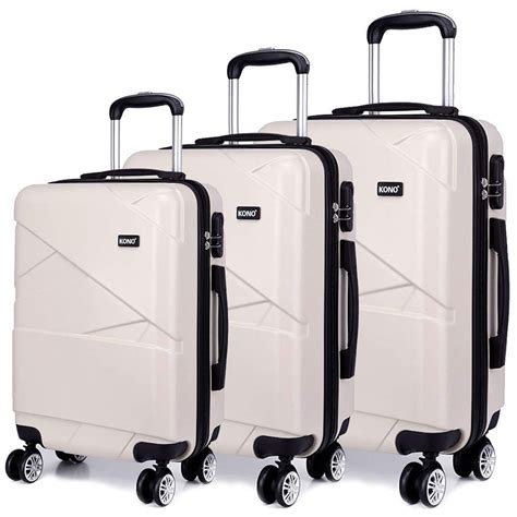Kono Luggage Super Lightweight Pc Hard Shell Trolley Travel Case With 4