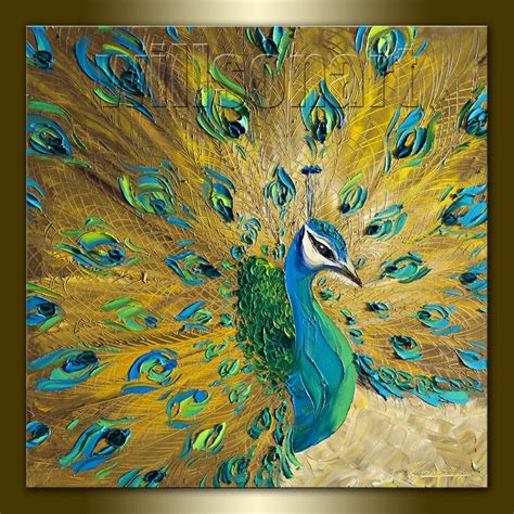 peacock canvas painting Arte pavo real Pintura al óleo Pinturas en