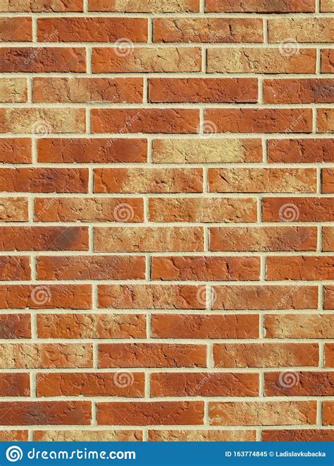 Old Red Brick Wall Texture Background Orange Stone Block