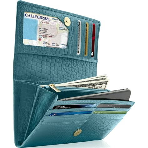 Access Denied Genuine Leather Wallets For Women Ladies Accordion