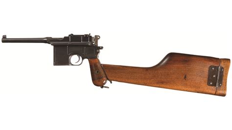 Mauser Model 1896 Broomhandle Semi Automatic Pistol With Stock Rock