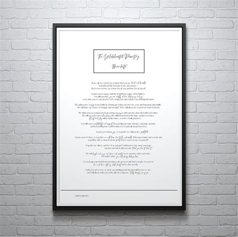 The Wholehearted Parenting Manifesto Brene Brown Printable Etsy