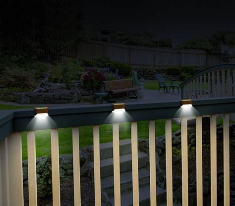 Ideaworks Solar Powered Deck Step Lights 3 Pack Wall Mount Patio Rail