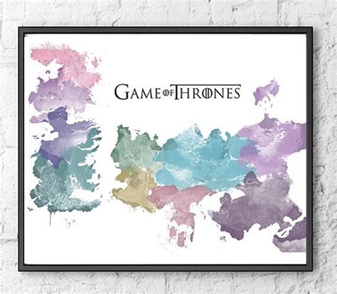 Westeros Map Watercolor Game Of Thrones By Gingerkidsart On Etsy Carte