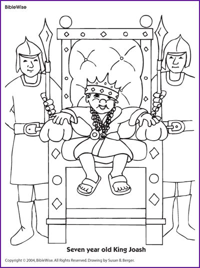 Christianity & bible coloring pages. Coloring (Seven Year Old King Joash) - Kids Korner ...