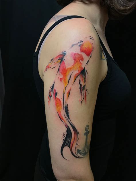 Koi Watercolored Aquarell Color Tattoo Work By Mimi Tattoo Anansi