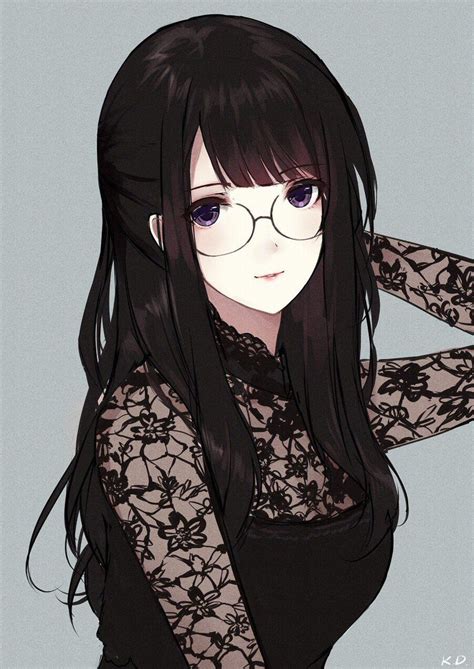 35 Trends For Anime Girl With Black Hair And Glasses Mesintaip Buruk