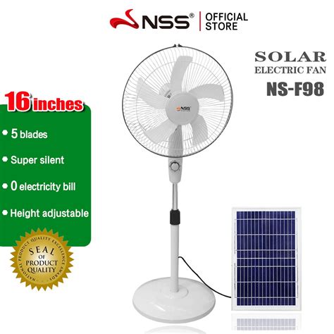 Nss Solar Fan With Solar Panel 16 Solar Electric Fan With Solar Panel Rechargeable Fan Dual