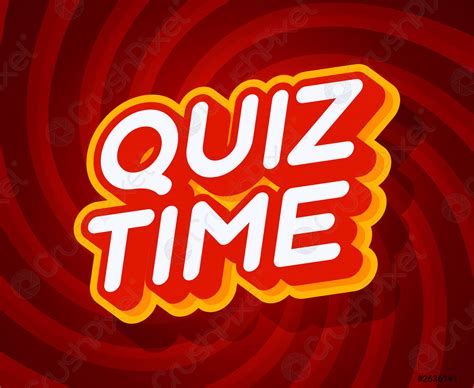 Quiz Time Red And Yellow Text Effect Template With 3d Stock Vector