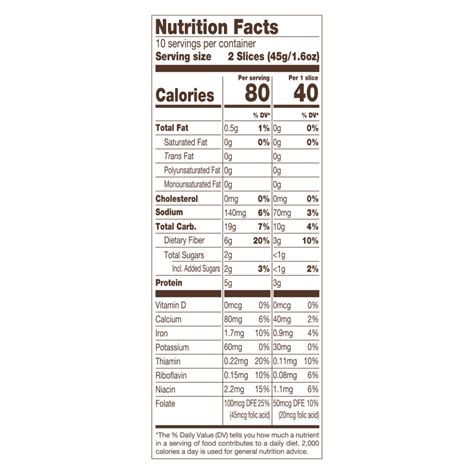 Nature S Own Life Wheat Bread Nutrition Facts Besto Blog