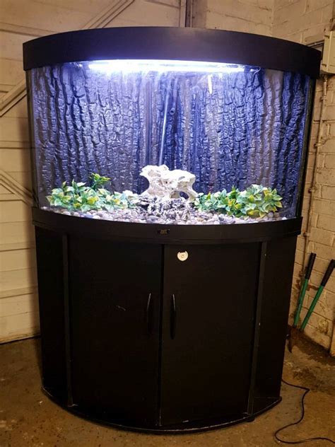 190 Liter Corner Fish Tank And Stand For Sale Full Set Up In Kirkham