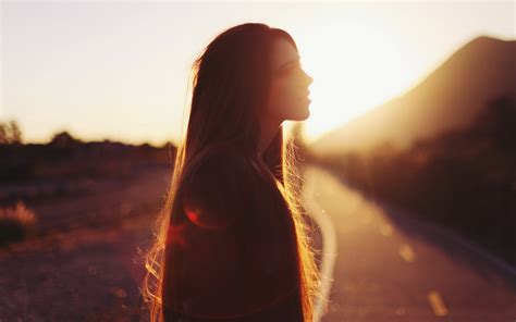 Wallpaper Sunlight Women Outdoors Model Sunset Red Road Photography Profile Evening