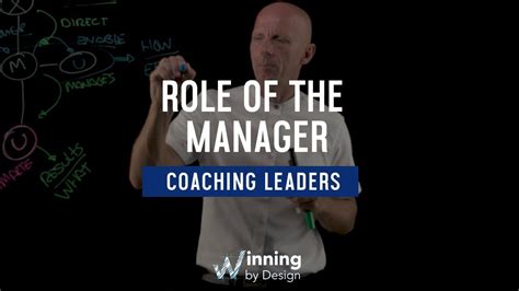 Role Of The Manager Has Changed Coaching Leaders 1 Of 4 Winning