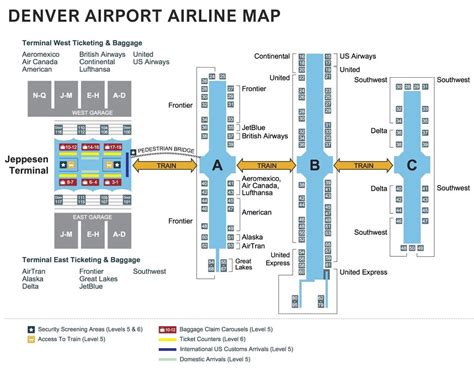 Denver Airport Map Terminal Gate Food Map