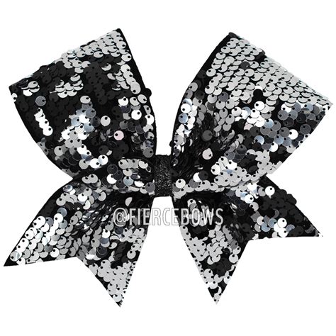 Black and Silver Reversible Sequin Bow - Fierce Bows | Sequin bow, Bows, Bow shop