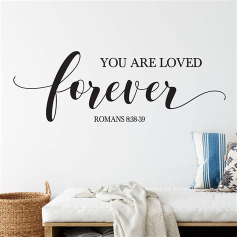 Romans 8v38 Vinyl Wall Decal You Are Loved Forever