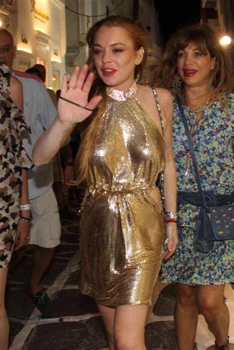 Lindsay Lohan Night Out In Mykonos Gotceleb