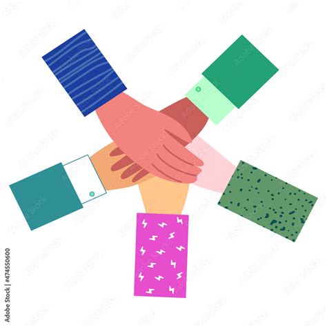 People Join Hands Together Teamwork Partnership And Agreement Social