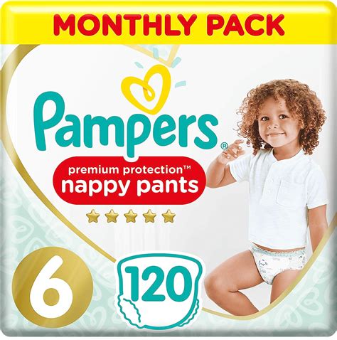 Pampers Premium Protection Nappy Pants Size 6 120 Nappy Pants 15 Kg Monthly Saving Pack