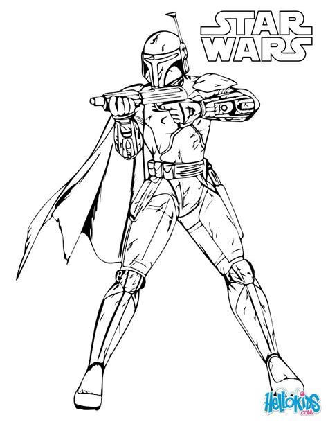 Animal coloring pages for kids. Boba fett coloring pages - Hellokids.com