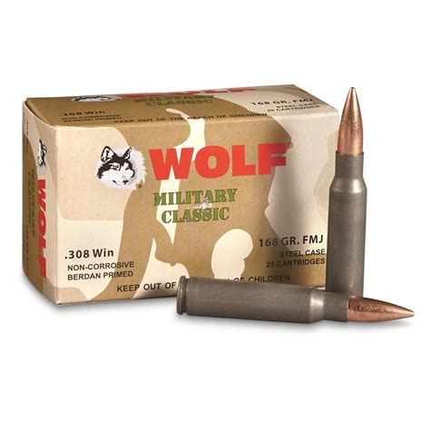 Wolf 308 Winchester Fmj 168 Grain 20 Rounds 421105 308