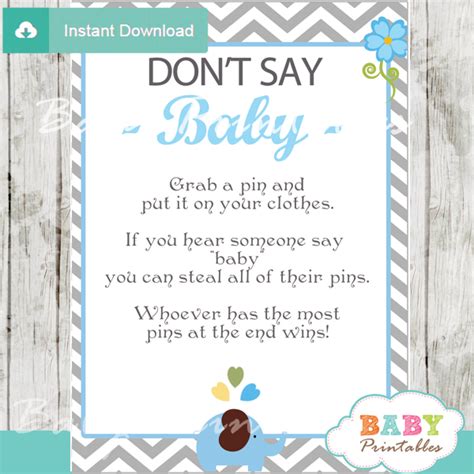 I clicked through every one of them to make sure none of the links were broken or redirected to something else. Blue Elephant Baby Shower Games - D105 - Baby Printables