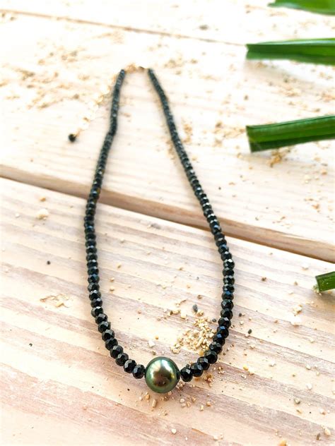 Real Tahitian Pearls Single Black Pearl Choker Popular Etsy