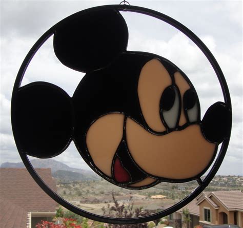 Disney Mickey Mouse Stained Glass 10 In Sun Catcher Outdoor And Gardening