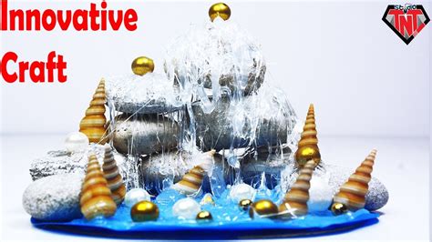 How To Make Artificial Water Mountain Showpiece Diy Craft Hot Glue