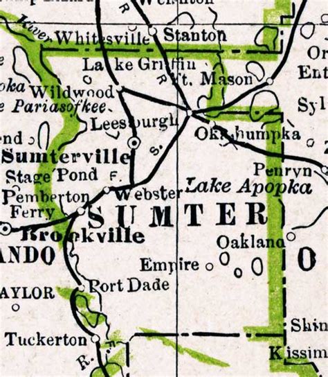 Map Of Sumter County Florida 1886