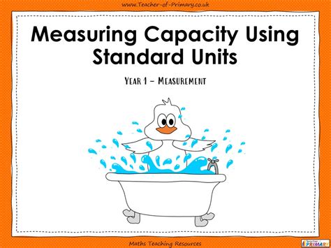 Measuring Capacity Using Standard Units Year 1 Teaching Resources
