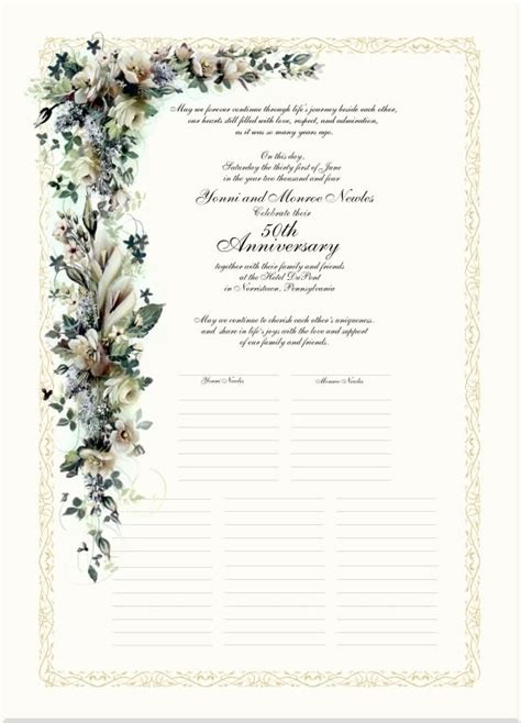 50th Wedding Anniversary Certificate Template